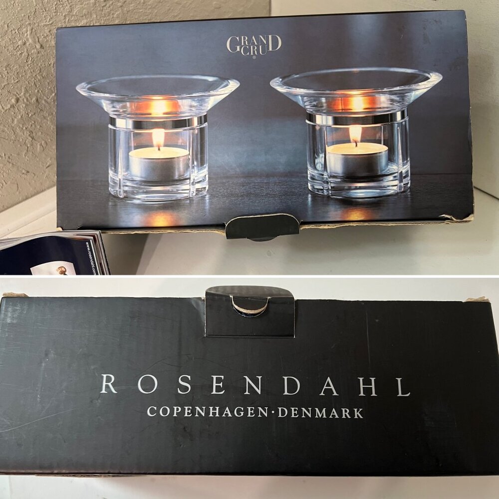 Rosendahl Grand Cru / glass candle holders (2 votives) ~ Copenhagen, Denmark